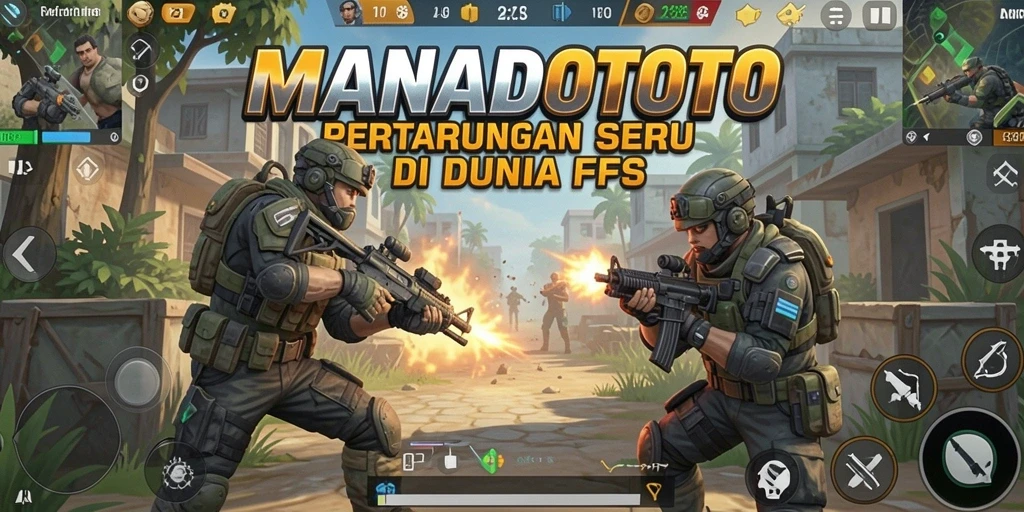 Gameplay seru di <strong>MANADOTOTO</strong> dengan pertarungan FPS yang intens.