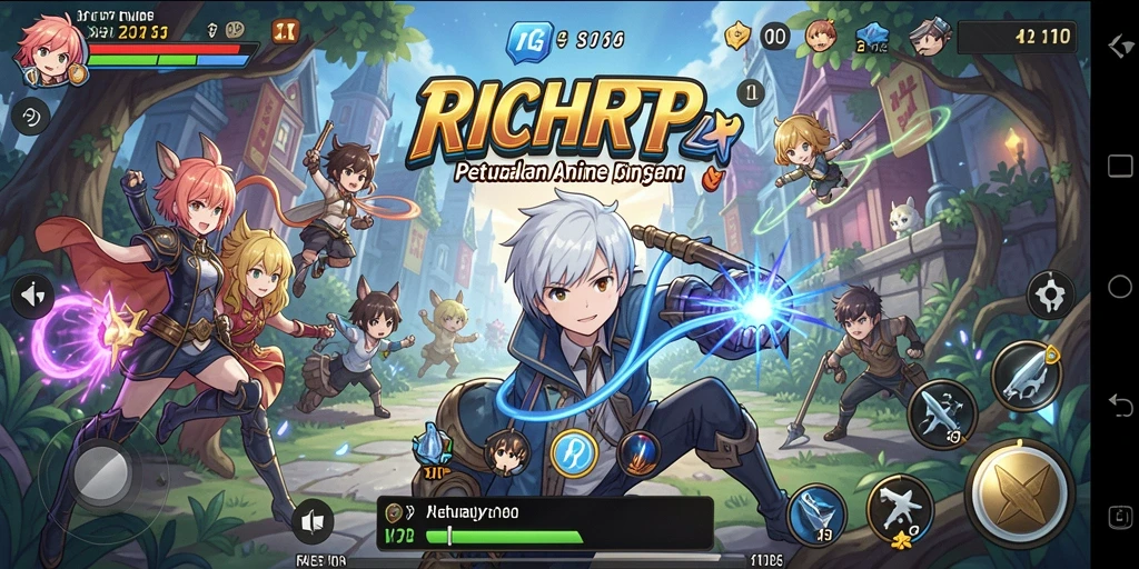 Gameplay menarik dalam RICHRTP dengan karakter anime yang unik.